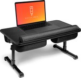 OfficeMiX Verstelbare Laptoptafel - Verstelbaar in 5 Hoogtes - Ergonomische Laptopkussen - Bedtafel voor Laptop - Laptopstandaard voor in Bed - Schoottafel Stoel - Schootkussen Tafel - Bank Tafeltje - Zwart