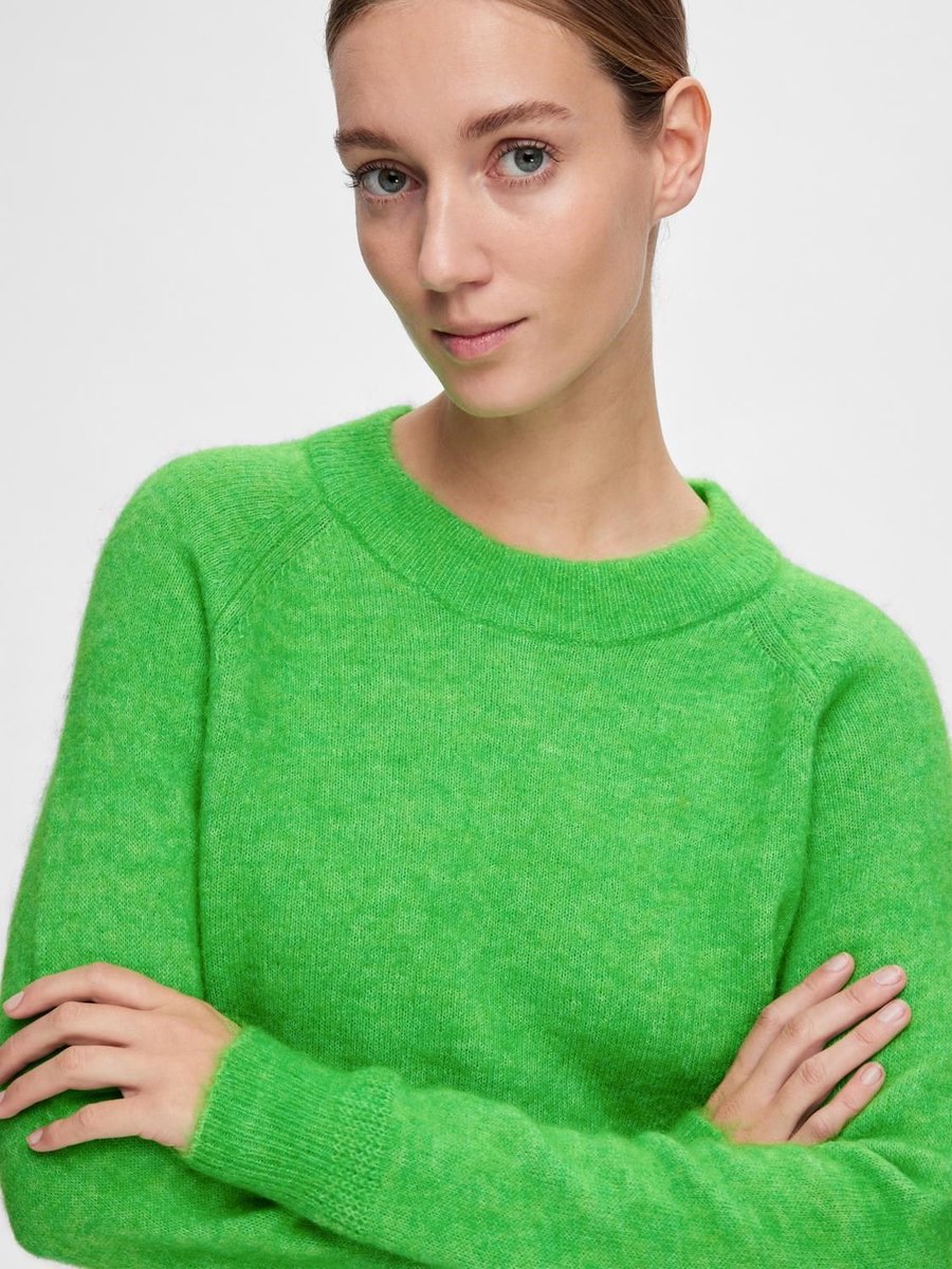 Selected Femme Lulu LS Knit O-Neck Classic Green