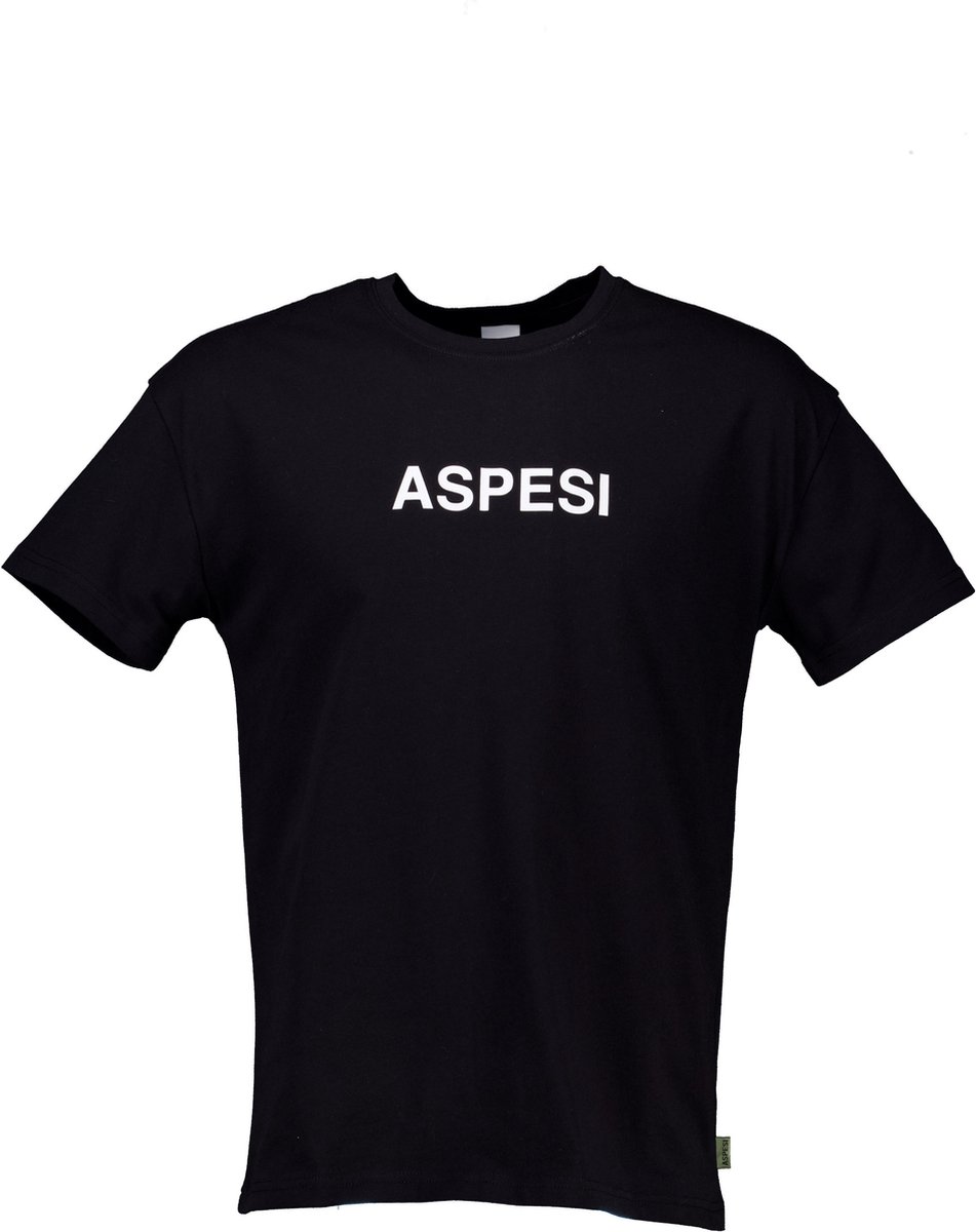 Aspesi Shirt Zwart Katoen maat XXL Basic t-shirts zwart