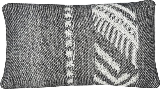 Mochica wool cushion black decostripe rectangle