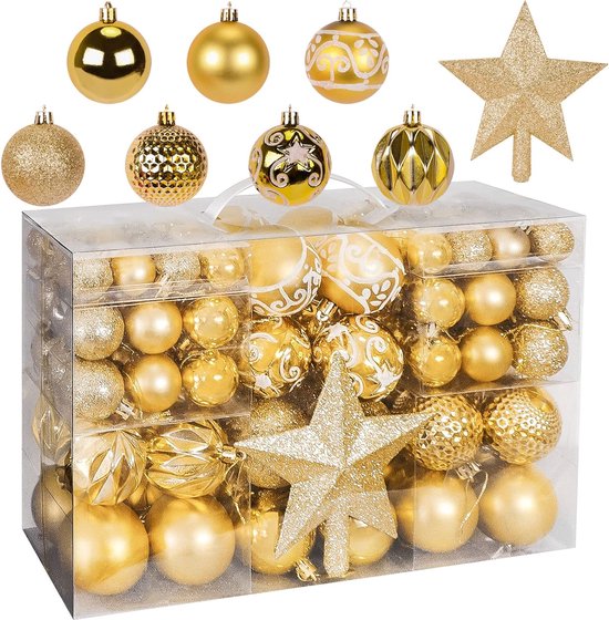 Kerstballen Plastic Kerstboom Kerstballen Goud Pak van 101