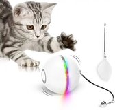 Interactieve zelfrollende bal katten - Kattenspeeltjes - Inclusief USB kabel en staartjes - Kattenspeelgoed - Smart - Grijs