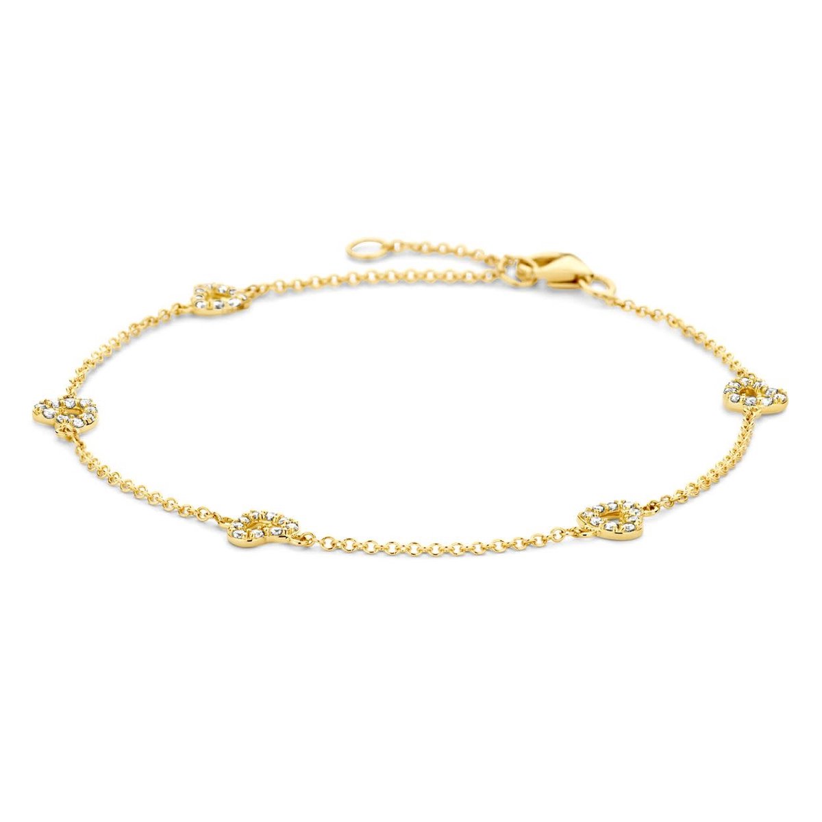 Blush Armband 2211YZI 14k Geelgoud met Zirkonia Hartjes