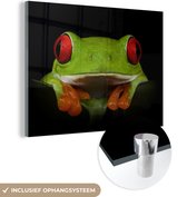 MuchoWow® Peinture sur verre 160x120 cm - Peinture sur verre acrylique - Grenouille - Reptile - Vert - Photo sur verre - Peintures