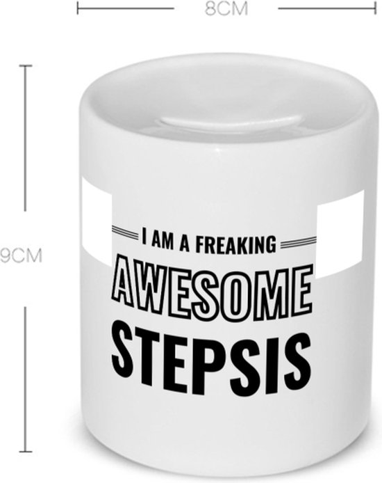 Akyol - je suis une putain de stepis géniale Tirelire - Soeur - la demi-soeur la plus géniale - cadeau d'anniversaire - anniversaire - cadeau - cadeau pour soeur - articles de soeur - cadeau - cadeau - cadeau - contenu 350 ML