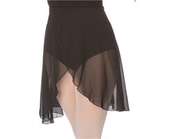 Papillon Balletrokje Dames PA3071 - Sportrok Lang - Wikkelrok - Zwart - Maat L/XL