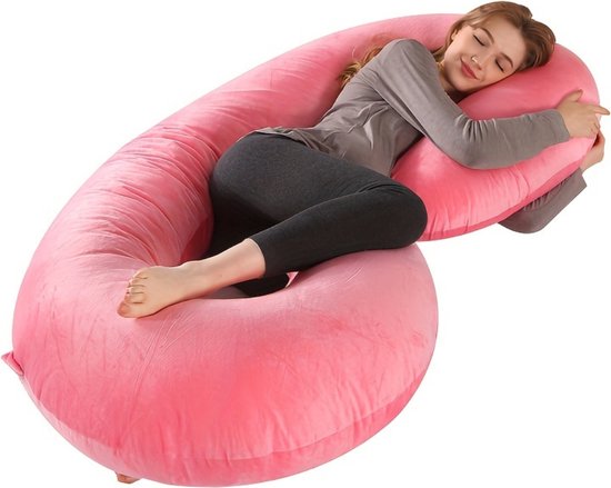 Oreiller de grossesse - Oreiller de couchage latéral - Oreiller corporel - Oreiller de grossesse - Oreiller de maternité - Oreiller de grossesse XXL - Blauw