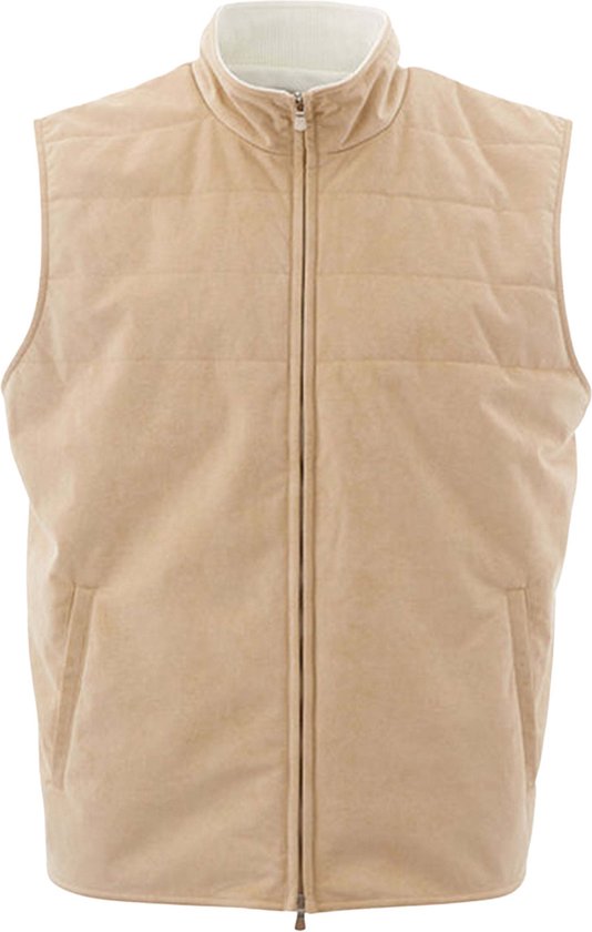 Heren Outdoor bodywarmer van fleece in oatmeal beige | NL