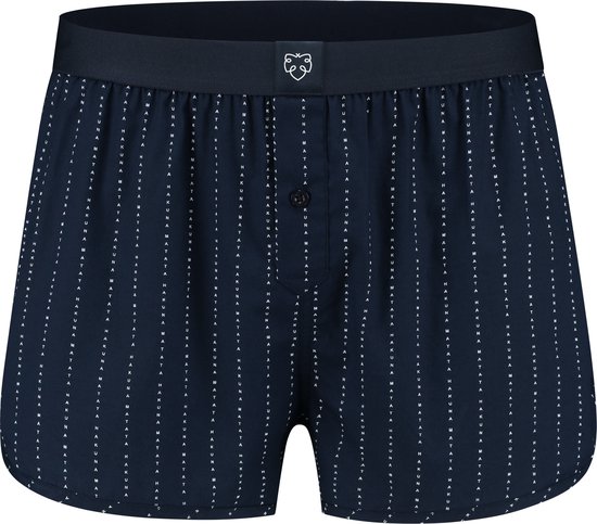 A-dam Short Stripes - Boxershort - Katoen - Onderbroek - Ondergoed - Heren - Donker Blauw - M