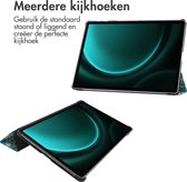iMoshion Tablet Hoes Geschikt voor Samsung Galaxy Tab S9 FE Plus / S9 Plus - iMoshion Design Trifold Bookcase - Meerkleurig /Green Plant