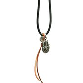 Heaven Eleven heren leer cord - sterling zilver buddha handje -