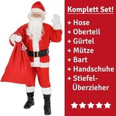 9-delige kerstman kerstman kostuum voor heren met muts, baard, riem en handschoenen, maat 3XL.