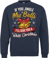 Kersttrui Jingle My Bells | Foute Kersttrui Dames Heren | Kerstcadeau volwassenen | Kerst | Navy | maat 3XL