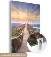 MuchoWow® Peinture sur Verre - Montagnes - Nature - Chemin - 30x40 cm - Peintures sur Verre Acrylique - Photo sur Glas