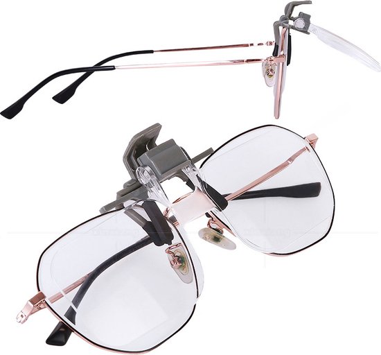Clip-on Vergrootglas I Opzet-Bril Loep I Loepbril Insectenloep I Vergrootglas bril I 2X Vergroting - Cheaperito