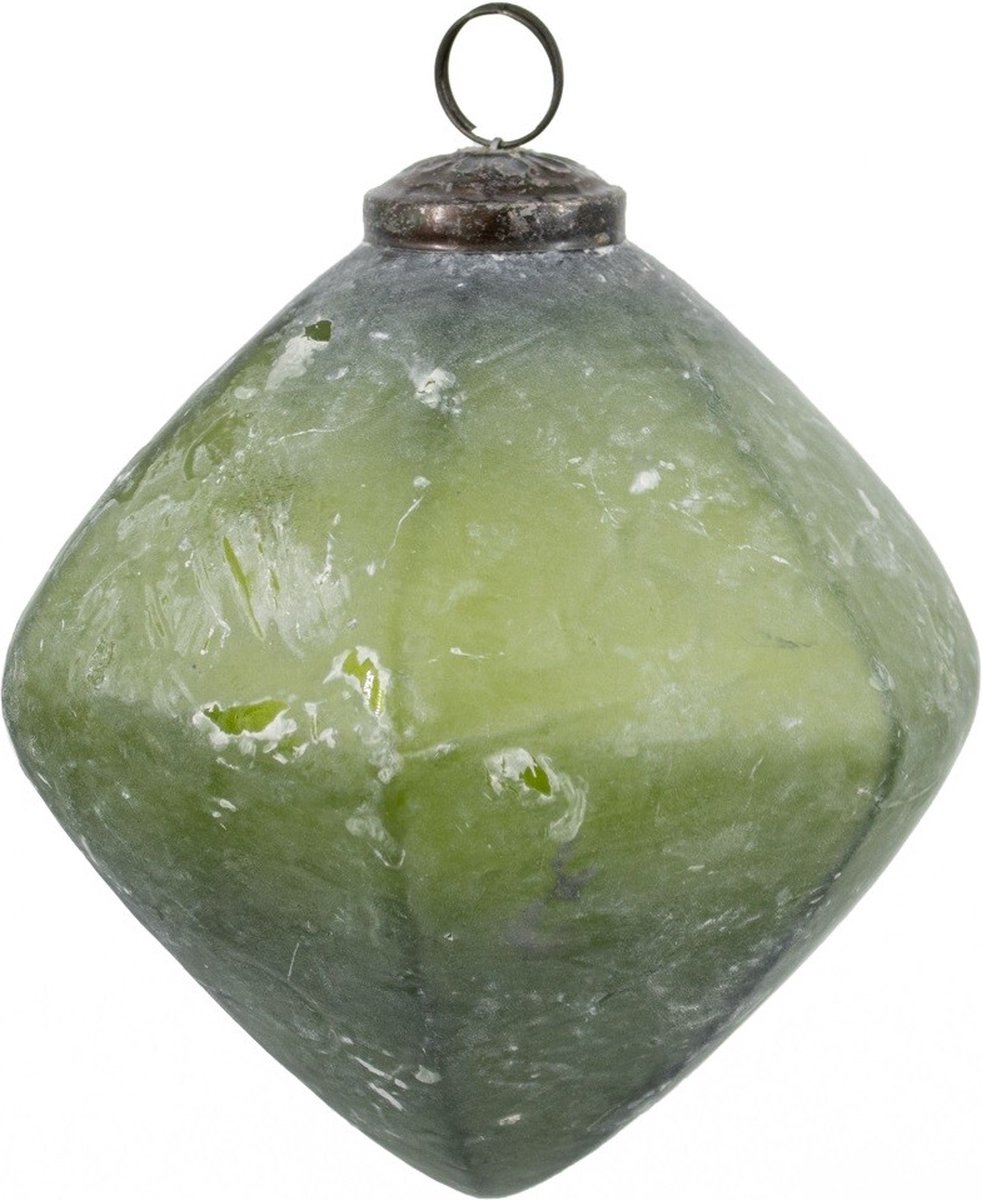Kerstbal glas matt green