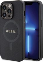 Guess Saffiano Back Case (MagSafe Compatible) - Geschikt voor Apple iPhone 14 Pro Max (6.7") - Zwart