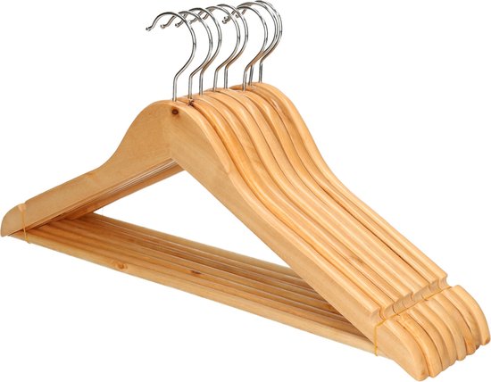 Kipit Kledinghangers - 8x - hout - luxe hangers