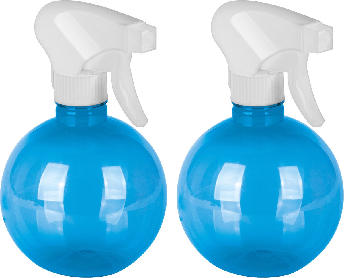 Juypal Plantenspuit/Waterverstuiver - 2x - wit/blauw - 400 ml - kunststof - sprayflacon