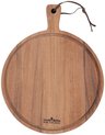 Bowls and Dishes Pure Teak Wood Borrelplank | Tapasplank | Serveerplank rond - Pizzaplank Ø30 x 3 cm met sapgoot - Vaderdag tip!