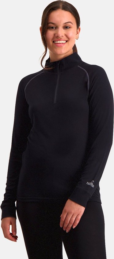 NOMAD® Zip-Neck Thermo Longsleeve Dames | Zwart |