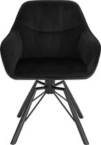 Bol.com Luxe Stoel - Bureaustoel - Fauteuil - Stoel - Luxe Eetkamerstoel - Lounge Stoel - Zwart aanbieding