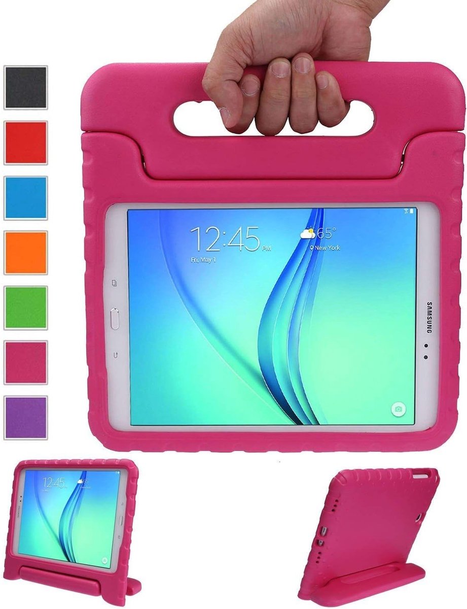 Kinderhoes voor de Samsung Galaxy Tab A 9.7 Eva, case met omkeerbare handgreep, superlicht, stootvaste beschermhoes, tas, cover voor de Samsung Galaxy Tab A 9,7 inch SM-T550 P550, roze
