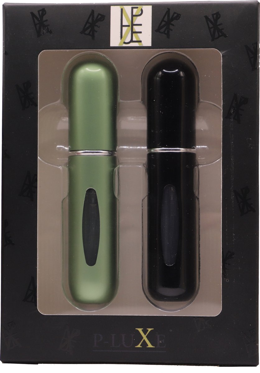 P-Luxe - Parfum Verstuiver - Zwart en Mat Groen - 11 verschillende kleuren
