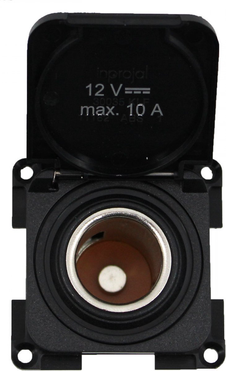 Presto Contactdoos 12V S-30.000 Zwart Klapdeksel
