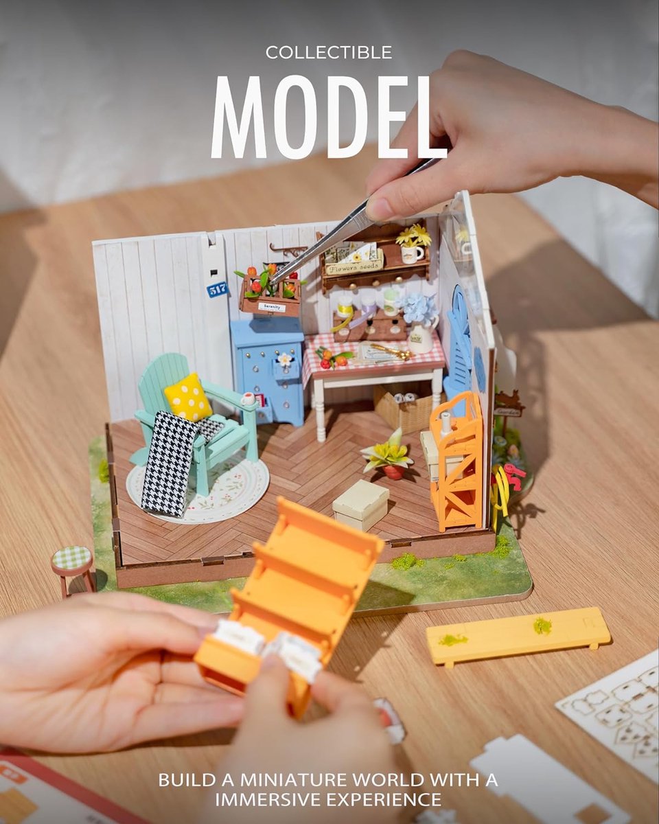 Cuteefun Miniatuur poppenhuisset, houten poppenhuis met led, kleine huisset voor volwassenen om te bouwen, unieke cadeaus voor verjaardagen, Kerstmis (magisch huis van de schat