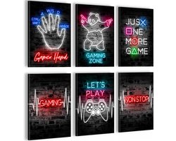 Gamers Game Console - 60 x 60 cm - Meteen ophangen - muurdecoratie - wanddecoratie - muurdecoratie woonkamer - wanddecoratie woonkamer - muurdecoratie canvas - canvas schilderijen woonkamer - canvas schilderijen slaapkamer - muurdecoratie