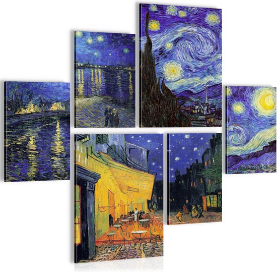 van Gogh - 90 x 80 cm - À suspendre immédiatement - décoration murale - décoration murale - décoration murale salon - décoration murale salon - décoration murale toile - tableaux salon - tableaux chambre - décoration murale