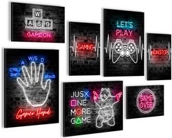 Gamers Game Console - 100 x 70 cm - Meteen ophangen - muurdecoratie - wanddecoratie - muurdecoratie woonkamer - wanddecoratie woonkamer - muurdecoratie canvas - canvas schilderijen woonkamer - canvas schilderijen slaapkamer - muurdecoratie