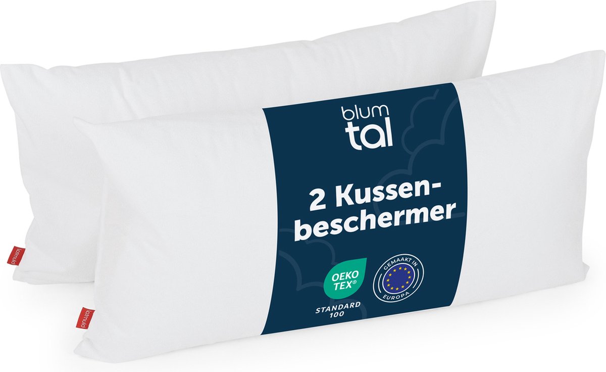Blumtal Waterdichte Kussenbeschermer - Kussenhoes - 50 x 50 cm - Ademende Kussenbeschermer - Anti-mijt - 2 Stuks