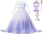 Robe de princesse fille - La Frozen - Robe Elsa - Robe d'habillage - 92/98 (100) - Kroon - Gants - Baguette magique