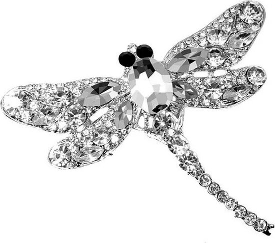 Elegante Crystal Dragonfly Broche - Vintage Stijlvol Sieraad voor Dames