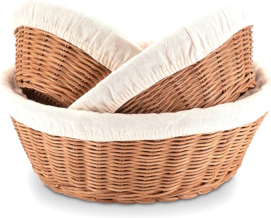 TFLPUO Set van 3 broodmanden, Scandinavische stijl, gevlochten