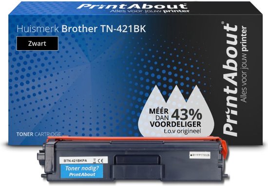 Foto: Printabout huismerk toner tn 421bk zwart geschikt voor brother