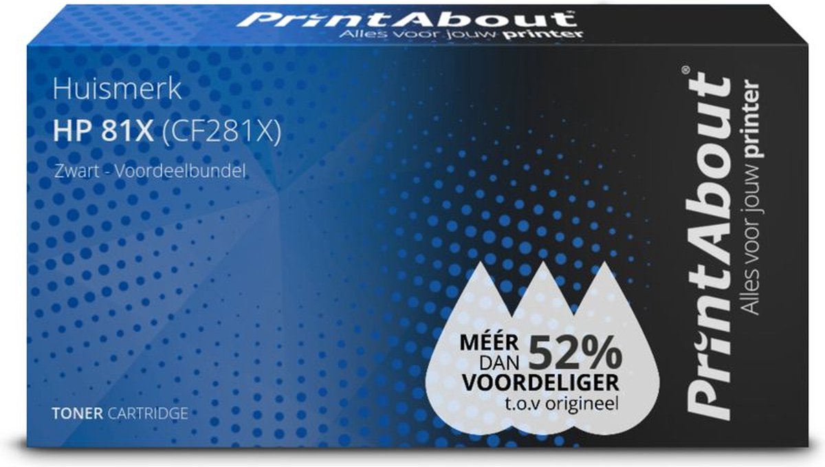 PrintAbout - Alternatief voor de HP CF281X (nr 81X) / Zwart / 2 Pack