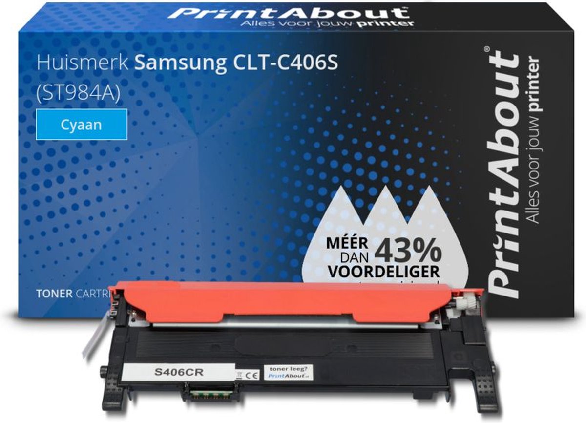 PrintAbout CLT-C406S toner cyaan compatible voor Samsung