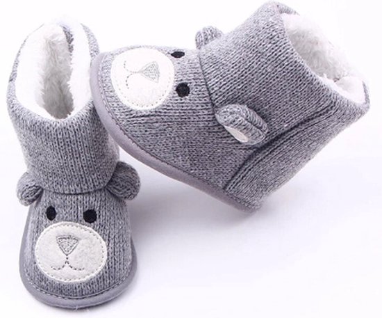 Chaussons bébé chauds Chaussures, Chaussons Chaussures de bébé gris blanc. Doublure douce. 0-6 mois