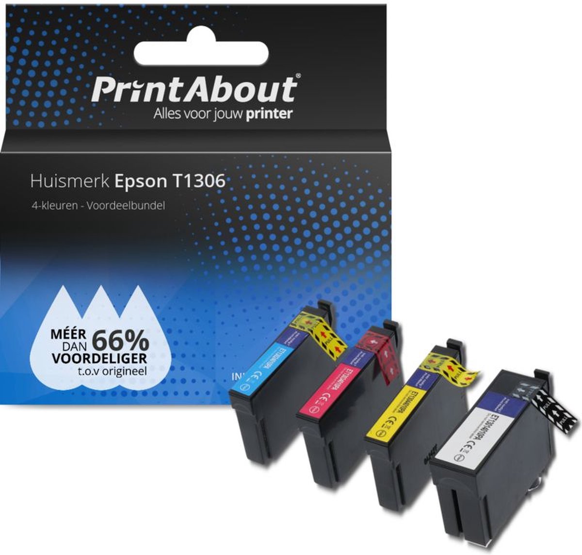 PrintAbout - Inktcartridge / Alternatief voor de Epson T13014010 / 4 Kleuren