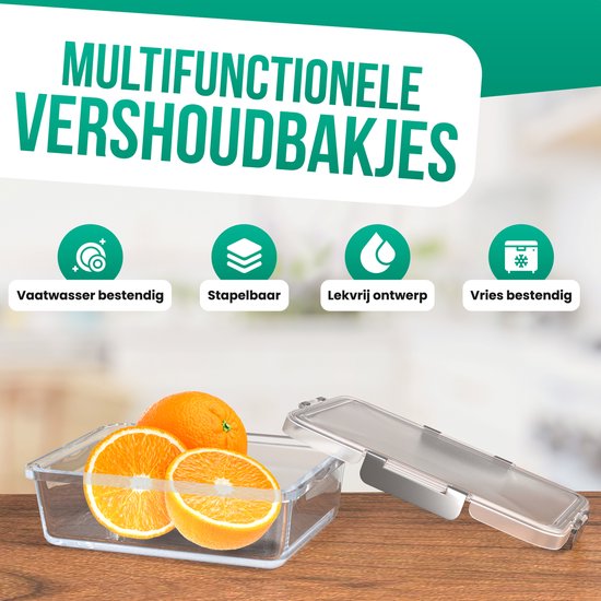 Avalo Boîtes de conservation Glas - Récipients de Prep de repas - Récipients de congélation - Avec couvercle - 10 pièces 1060 ml / 370 ml