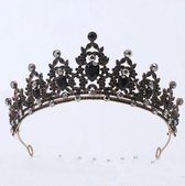 couronne noire - diadème noir - diadème noir - couronne de cheveux - bijoux de cheveux - élégant - pour soirées (à thème)