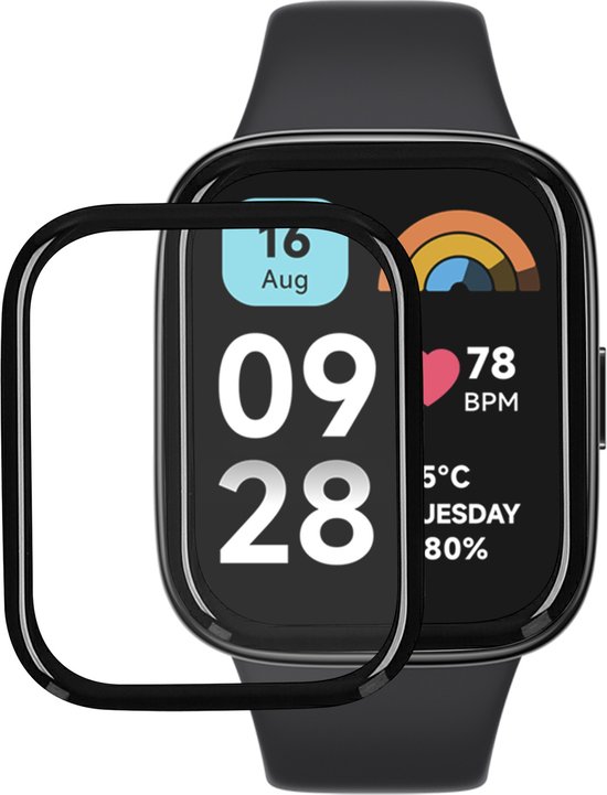 kwmobile Beschermfolie geschikt voor Xiaomi Redmi Watch 3 Active Schermbeschermer - 2 x screenprotector smartwatch anti kras