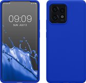 kwmobile telefoonhoesje geschikt voor Motorola Edge 40 Pro / Edge+ (2023) - Hoesje met siliconen coating - Smartphone case in Baltisch blauw