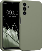 kwmobile telefoonhoesje geschikt voor Samsung Galaxy A14 5G - TPU backcover met siliconen coating - Smartphone case in grijsgroen