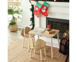 Eethoek set kinderen - Kindertafel met 2 Stoelen - Peuters tafel - Montessori