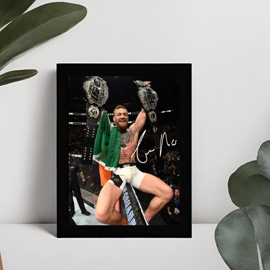 Conor McGregor Art - Signature imprimée - 10 x 15 cm - Dans un cadre Zwart Classique - UFC