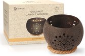Namture Kokosnoot Kaarsenhouder – Coconut Candle - Waxinelicht Houder - Diameter 13 cm – Hoogte 6 cm – 100% Natuurlijk - Duurzaam